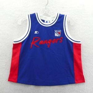 Starter Jersey Tank Women Medium New York Rangers Blue Red Mesh NHL Fan Apparel